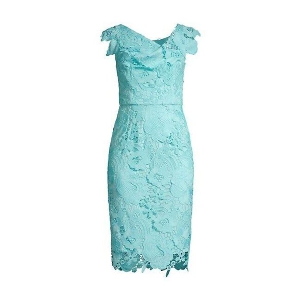 Black Halo Dresses & Skirts - NWT Black Halo Jackie-O in Botanic Aqua Lace Sheath Dress 12 $390